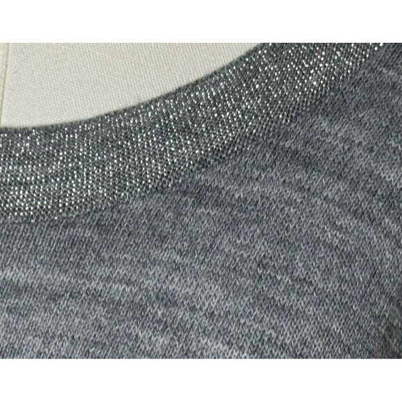 Liz & Me Womens 3X Gray Acrylic Silver Metallic Knit Sweater Top Short Sleeve - Picture 7 of 9
